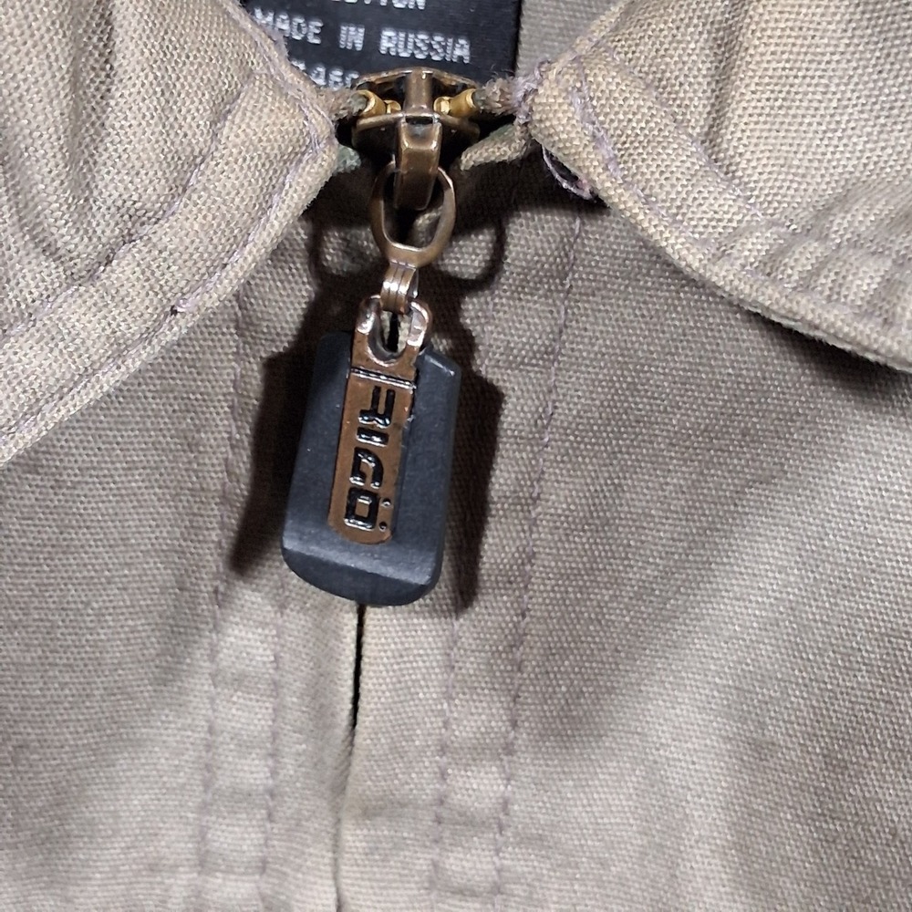 Rigo Sportswear Mens Tan Khaki 100% Cotton Canvas Full Zip Work Jacket Large - Picture 5 of 12